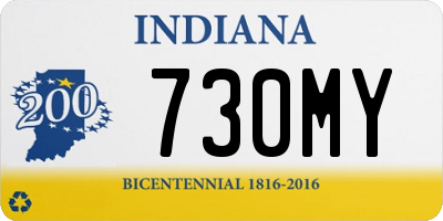 IN license plate 730MY