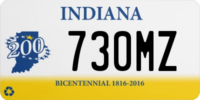 IN license plate 730MZ