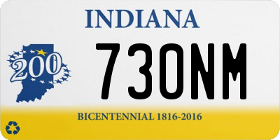 IN license plate 730NM