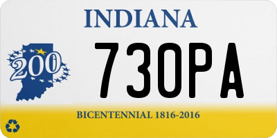 IN license plate 730PA