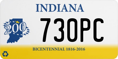 IN license plate 730PC