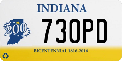 IN license plate 730PD