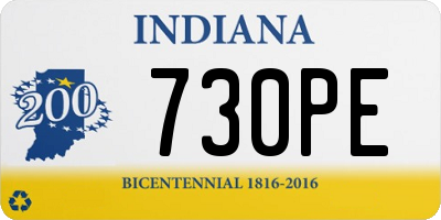 IN license plate 730PE