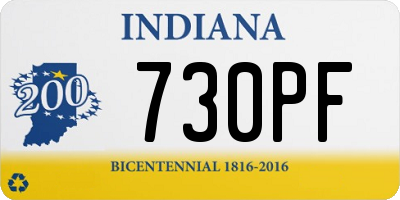 IN license plate 730PF