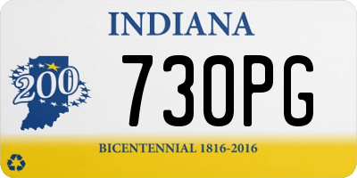 IN license plate 730PG