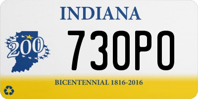 IN license plate 730PO