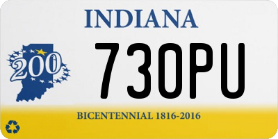 IN license plate 730PU