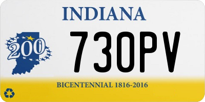 IN license plate 730PV