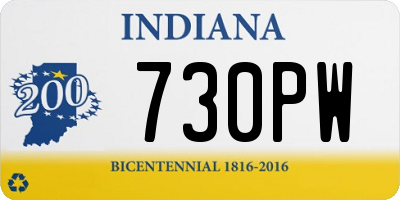 IN license plate 730PW