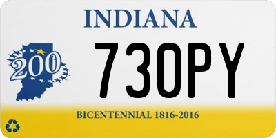 IN license plate 730PY