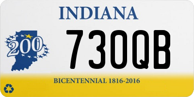 IN license plate 730QB