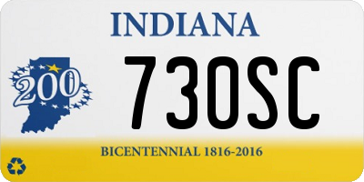 IN license plate 730SC