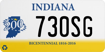 IN license plate 730SG