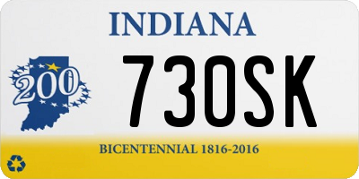 IN license plate 730SK