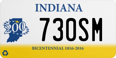 IN license plate 730SM