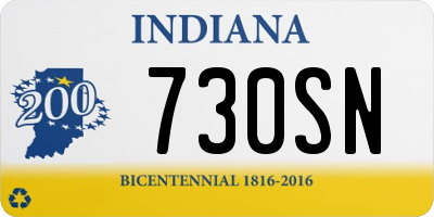 IN license plate 730SN