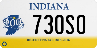 IN license plate 730SO