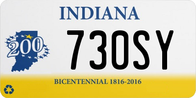IN license plate 730SY
