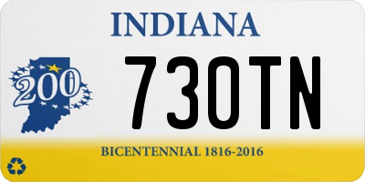 IN license plate 730TN