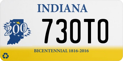 IN license plate 730TO