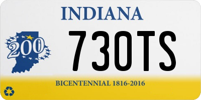 IN license plate 730TS