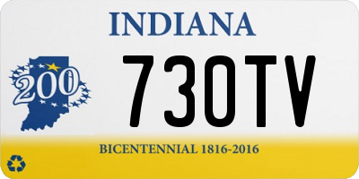 IN license plate 730TV