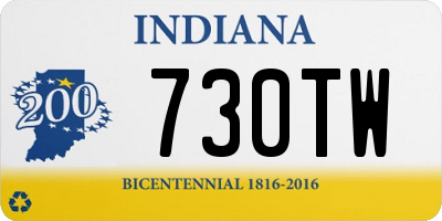 IN license plate 730TW