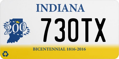 IN license plate 730TX