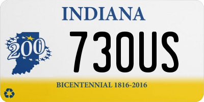 IN license plate 730US