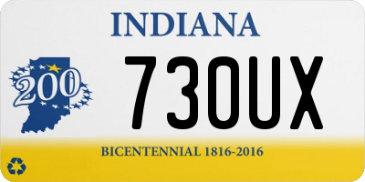 IN license plate 730UX