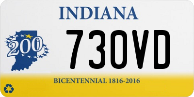 IN license plate 730VD