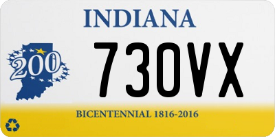 IN license plate 730VX