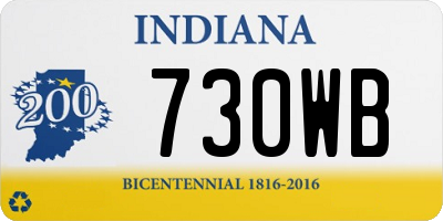 IN license plate 730WB