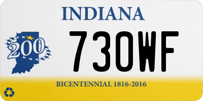 IN license plate 730WF