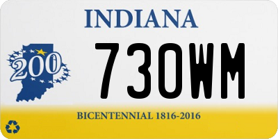 IN license plate 730WM