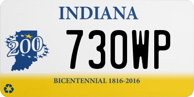 IN license plate 730WP