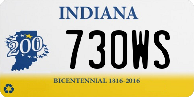 IN license plate 730WS