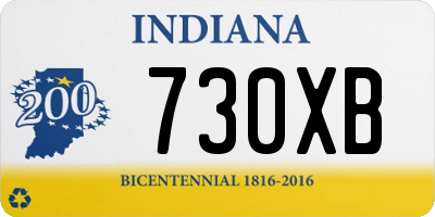 IN license plate 730XB