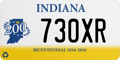 IN license plate 730XR