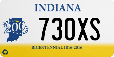 IN license plate 730XS