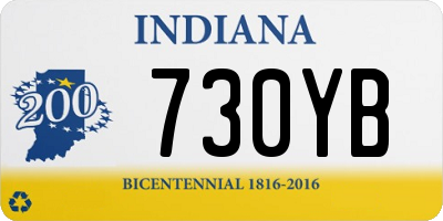 IN license plate 730YB