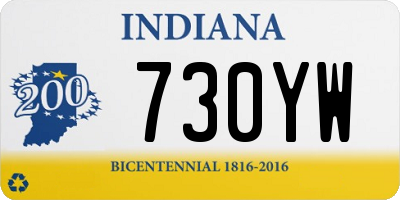 IN license plate 730YW
