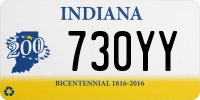 IN license plate 730YY