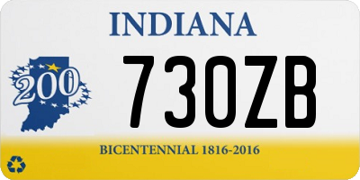 IN license plate 730ZB