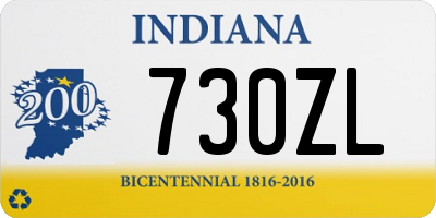 IN license plate 730ZL