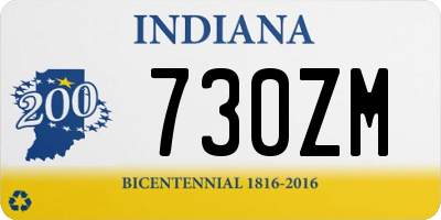 IN license plate 730ZM