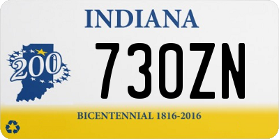 IN license plate 730ZN