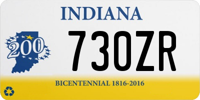 IN license plate 730ZR