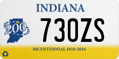 IN license plate 730ZS