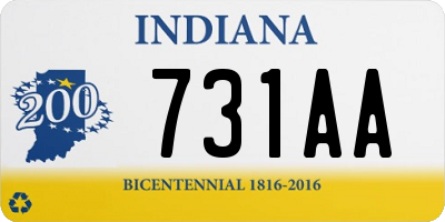 IN license plate 731AA